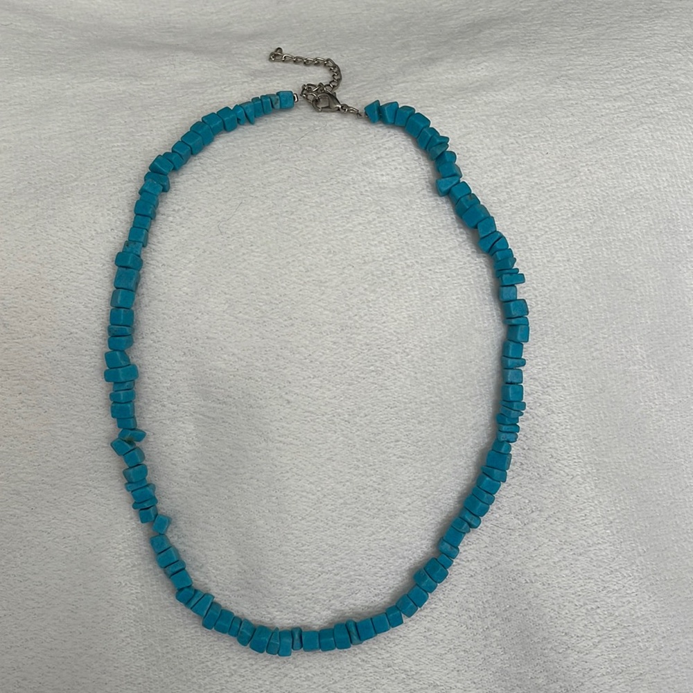 Turquoise Color Bead Choker Necklace